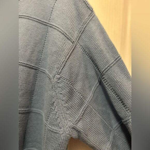 Izod Sweater Men's Blue Windowpane, Logo Tight knit Size XL 100% Cotton - Picture 9 of 14
